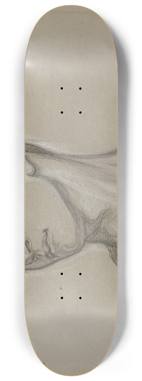 Victor Mller - Kopf eines jungen Mannes, leicht nach links gewandt, mit geschlossenen Augen 8.25 inch art skate deck