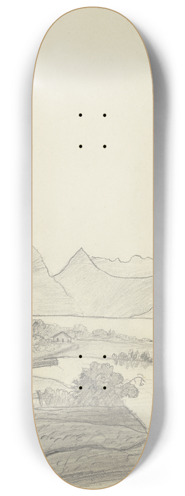 Victor Mller - Mountainous landscape with lake 8.25 inch art skate deck