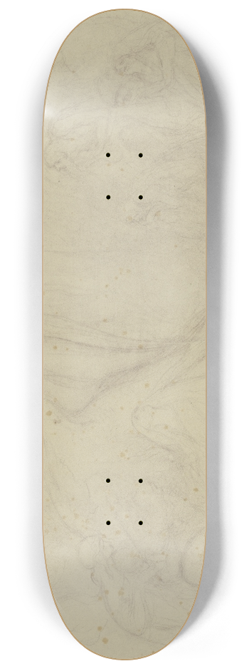 Victor Mller - Szene im Wald, links eine Gruppe klagender Frauen, rechts zwei Greise und zwei weitere Gestalten 8.25 inch art skate deck