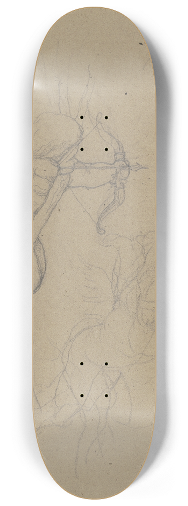 Victor Mller - Zwei Putten, der linke von einem Baum mit Pfeil und Bogen zielend 8.25 inch art skate deck