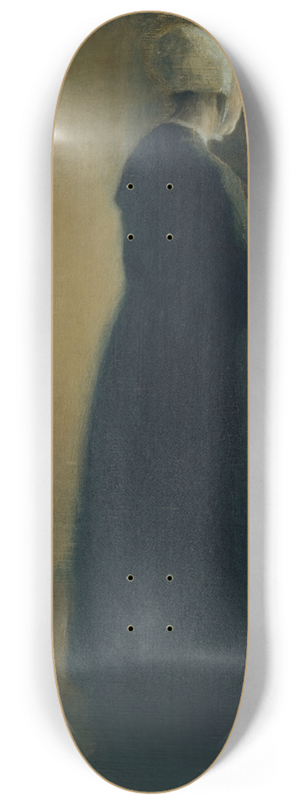 Vilhelm Hammershi - An old woman standing by a window 8.25 inch art skate deck