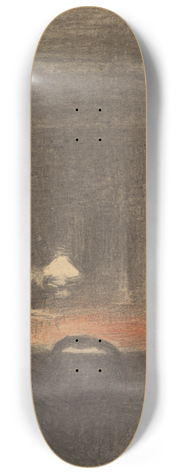 Vilhelm Hammershi - Figure Reading at a Table in an Interior at Night 8.25 inch art skate deck