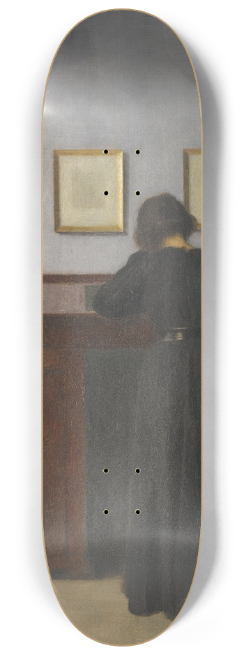 Vilhelm Hammershi - Ida Standing At A Desk 8.25 inch art skate deck