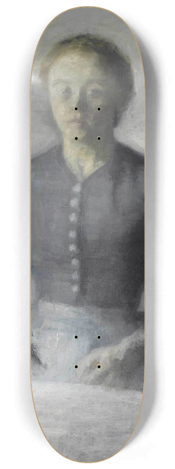 Vilhelm Hammershi - Portrt Af Ida (Portrait Of Ida) 8.25 inch art skate deck