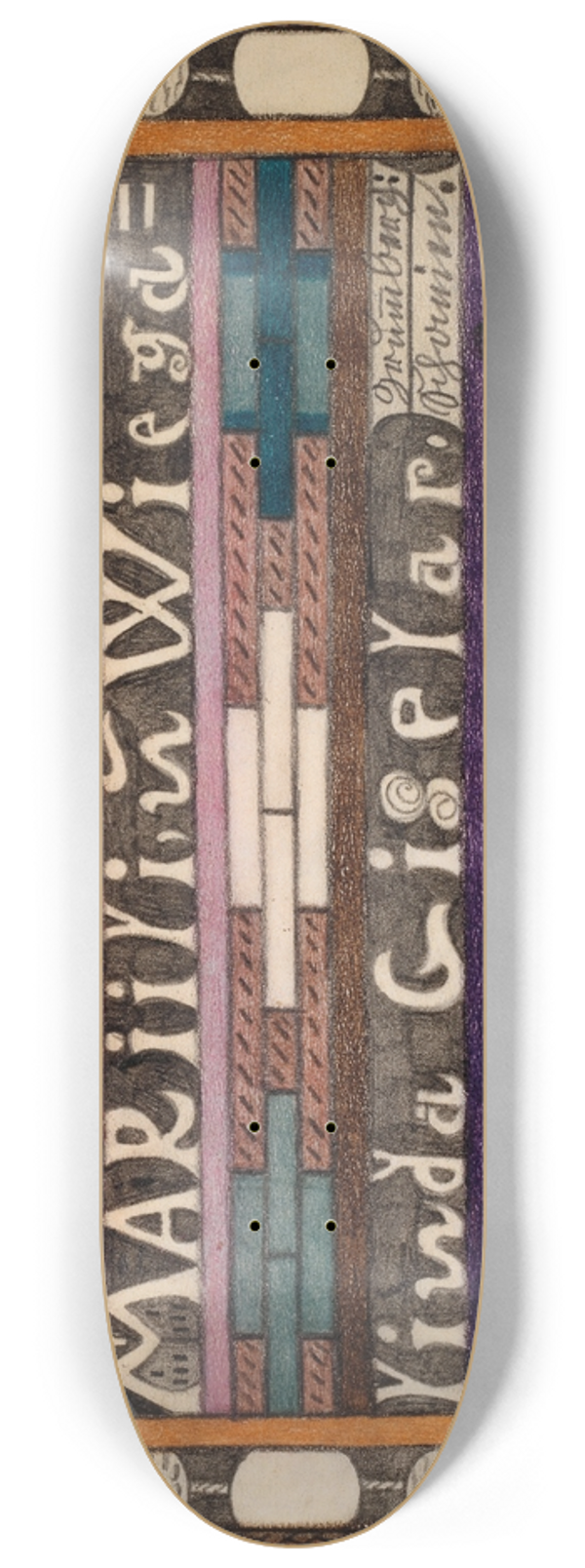 Adolf Wlfli - Skt. Adolfina, Mariili, und Wiegalinda Giselar 8.25 inch art skate deck