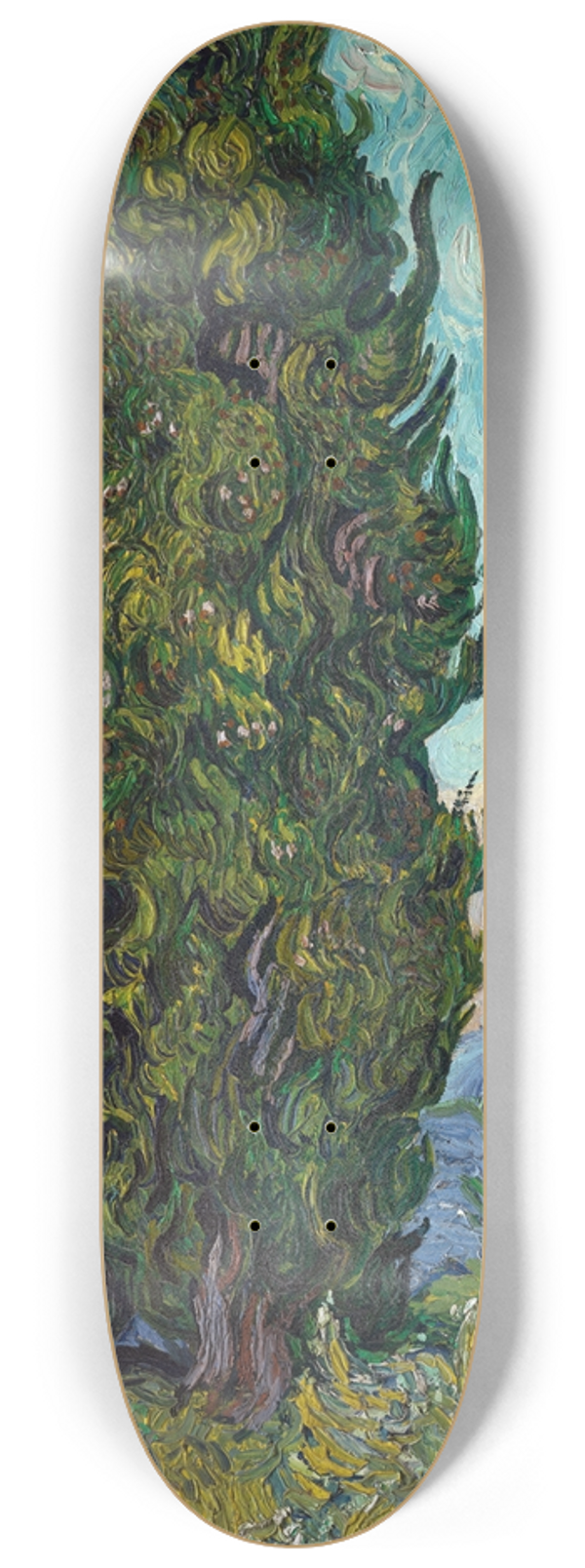 Vincent van Gogh - Cypresses 8.25 inch art skate deck