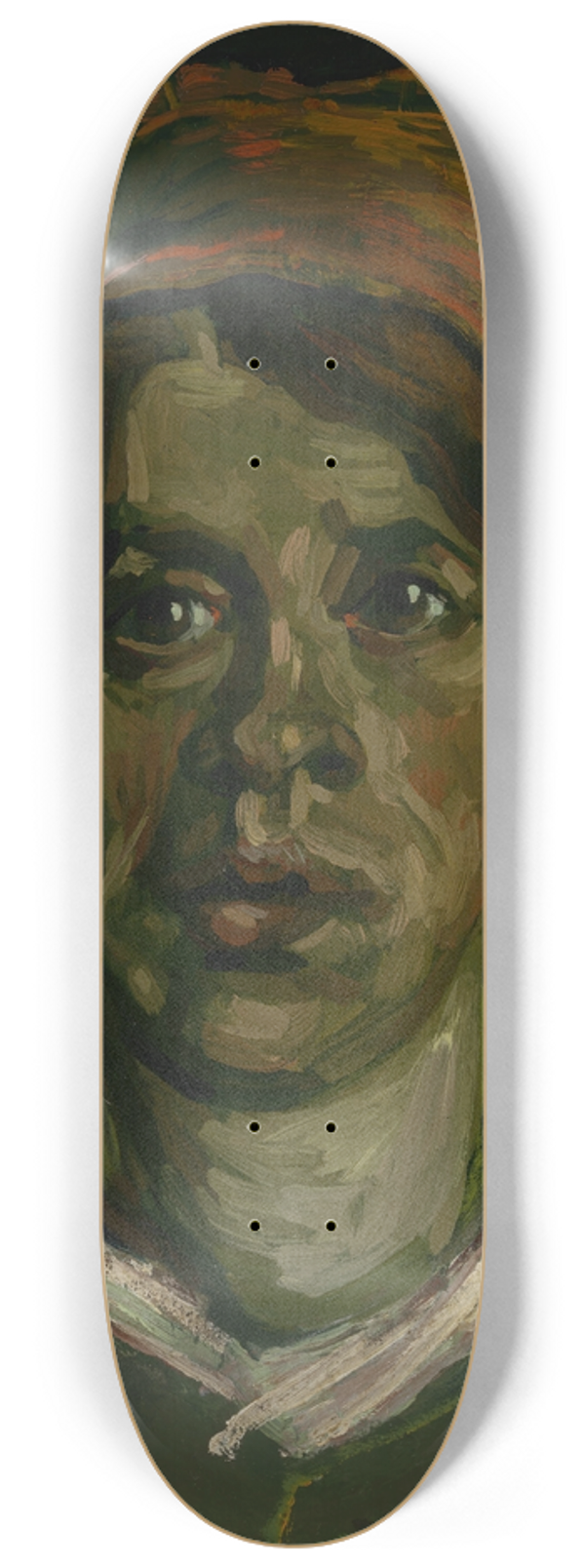 Vincent van Gogh - Head of a woman 8.25 inch art skate deck