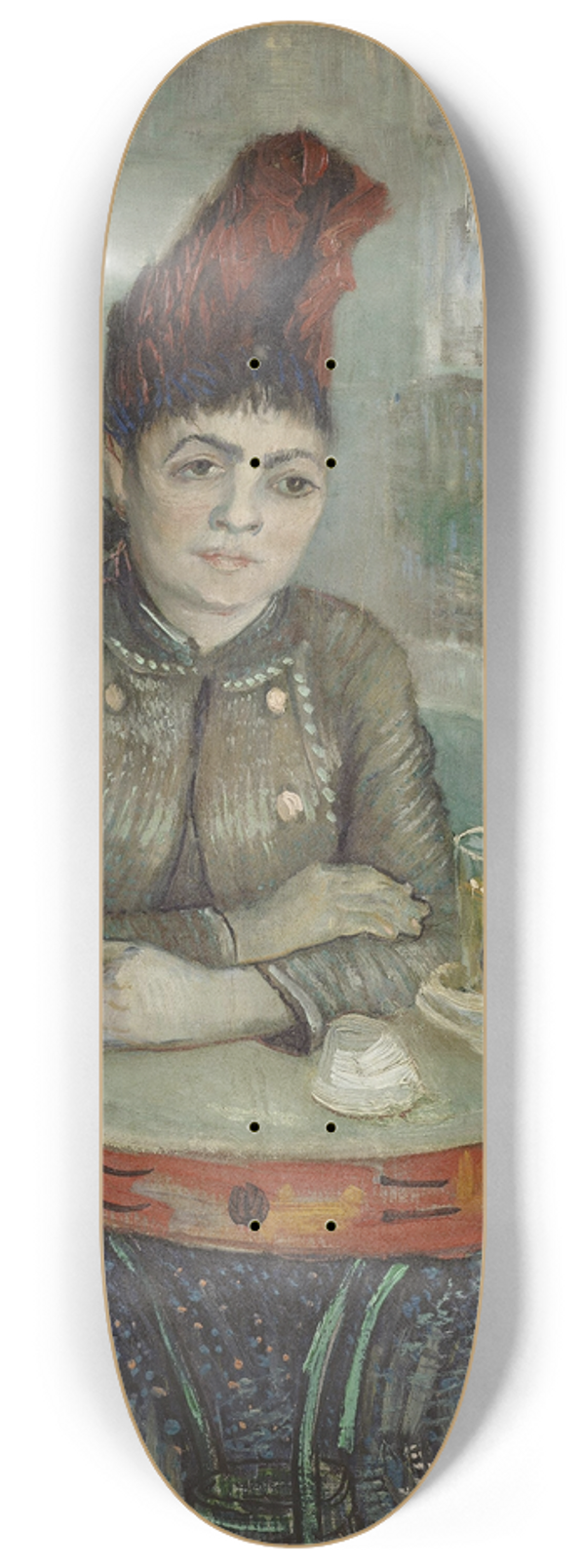 Vincent van Gogh - In the caf; Agostina Segatori in Le tambourin 8.25 inch art skate deck