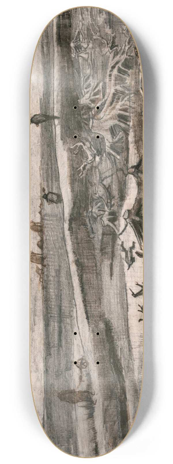 Vincent van Gogh - Landscape with Bog Trunks (Travaux aux Champs) 8.25 inch art skate deck