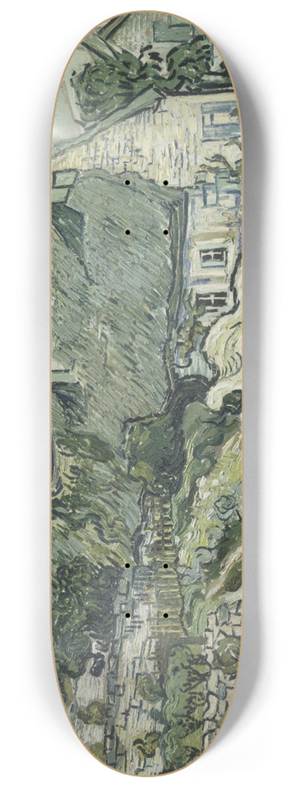 Vincent van Gogh - Thatched Cottages at Cordeville 8.25 inch art skate deck