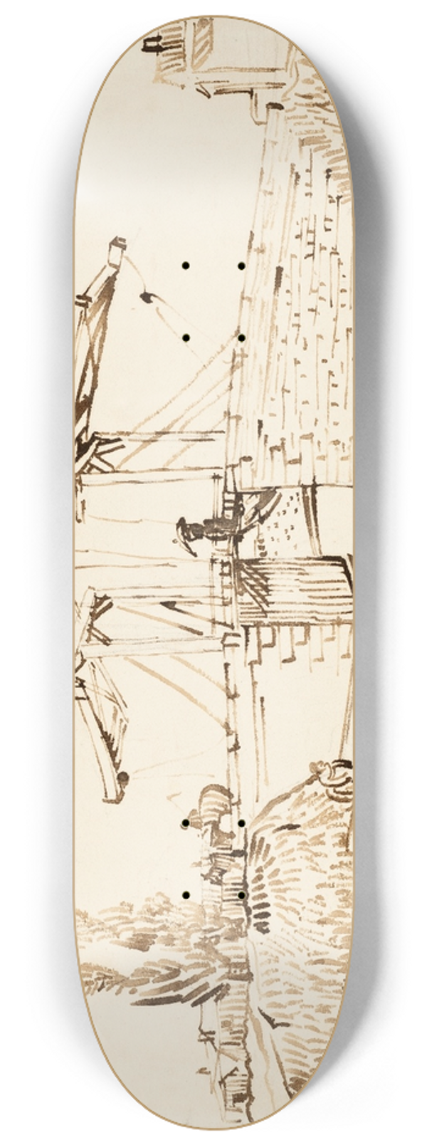 Vincent van Gogh - The Langlois Bridge 8.25 inch art skate deck