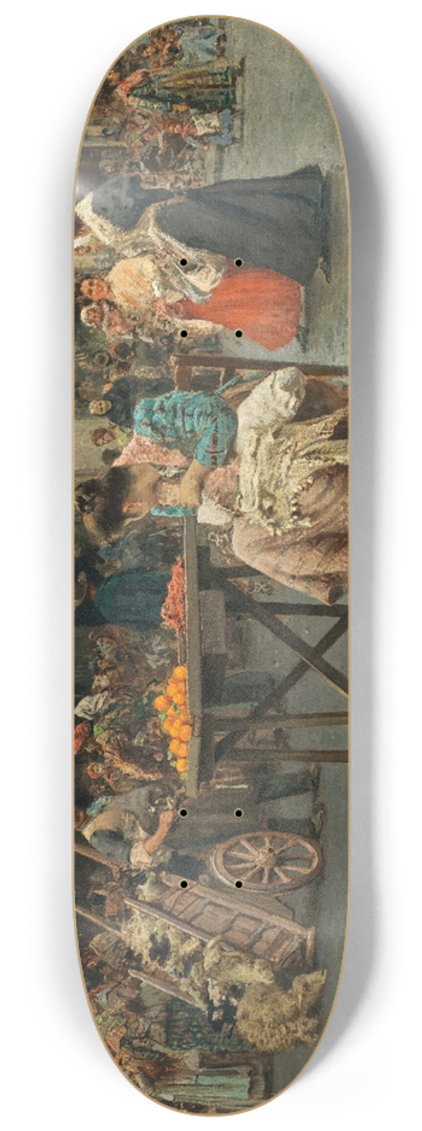Vincenzo Caprile - A Market Scene in Naples 8.25 inch art skate deck