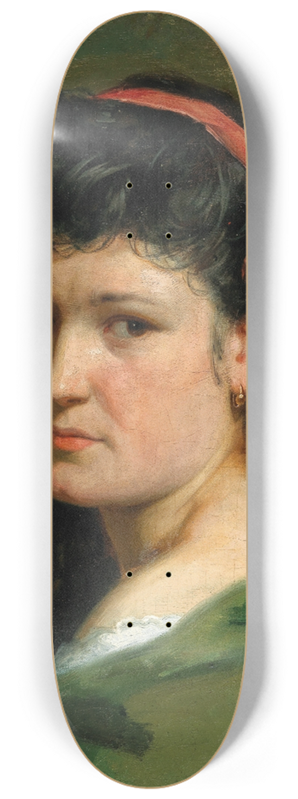 Vlaho Bukovac - Portrait of a Lady with Red hairband 8.25 inch art skate deck