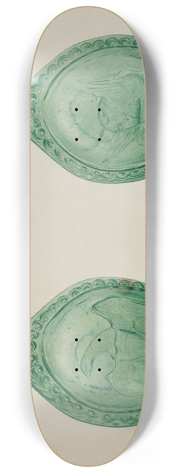 V.L. Vance - Green Glass Flask 8.25 inch art skate deck