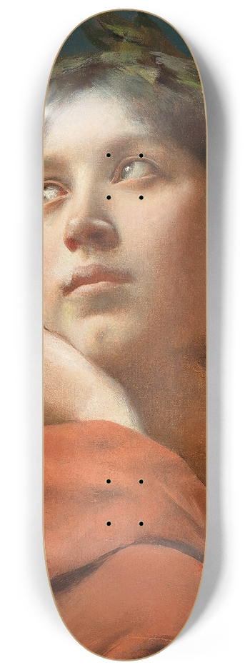Wadysaw Czachrski - Portrait Of A Girl With Laurel Wreath 8.25 inch art skate deck