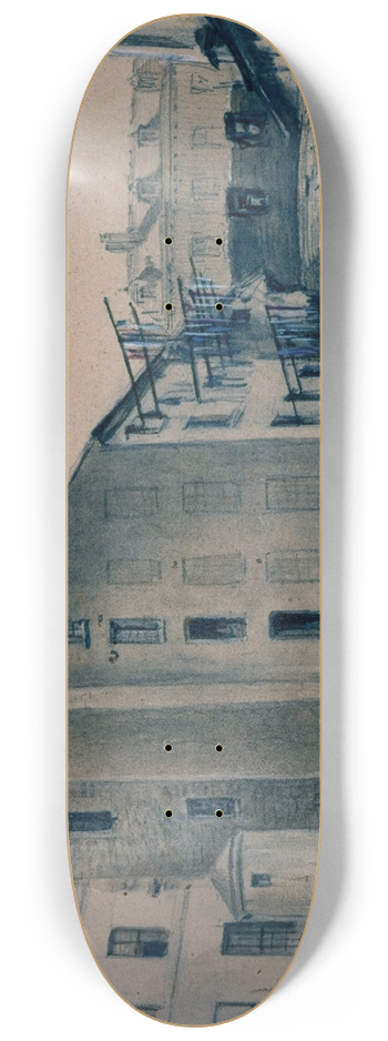 Auguste-Sbastien Bnard - Tour des plerins, cour Saint Jean de Latran. 8.25 inch art skate deck