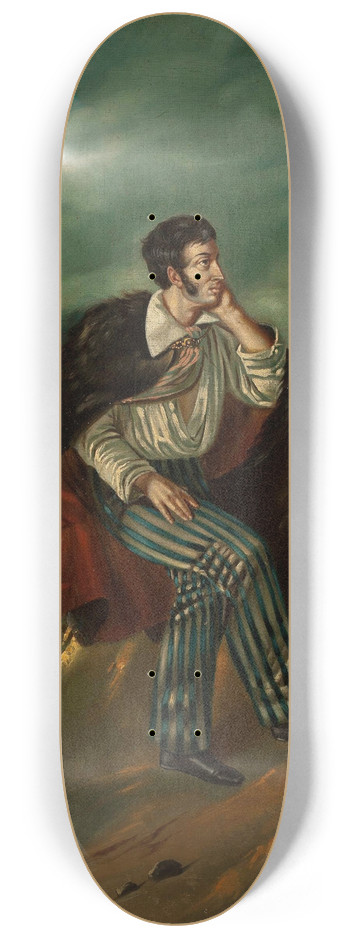 Walenty Wakowicz - Portrait of Adam Mickiewicz on the rock of Judah 8.25 inch art skate deck