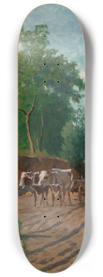 Walery Brochocki - Countryside landscape, sketch 8.25 inch art skate deck