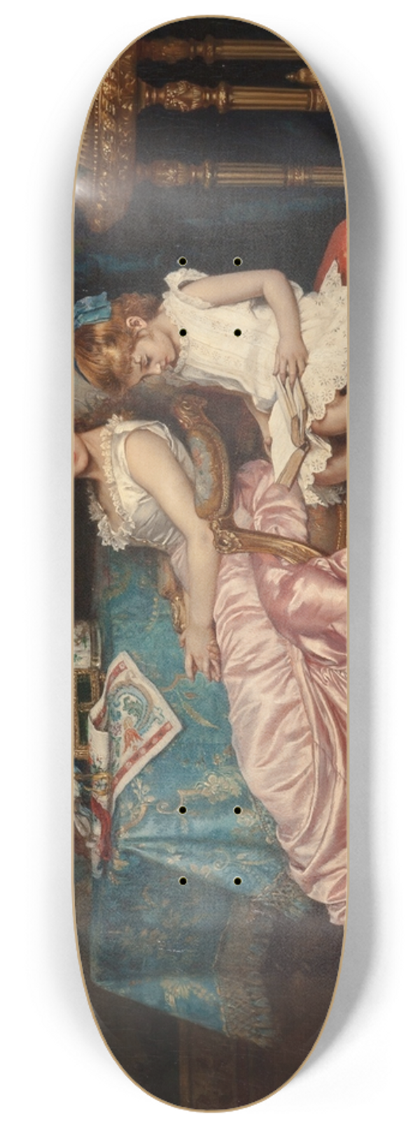 Auguste Toulmouche - A mother and daughter reading 8.25 inch art skate deck
