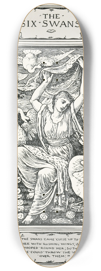 Walter Crane - The Six Swans 8.25 inch art skate deck