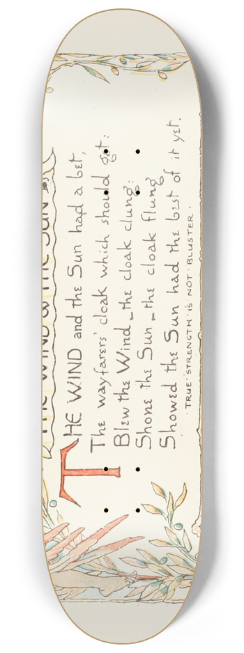 Walter Crane - The Wind and the Sun 8.25 inch art skate deck