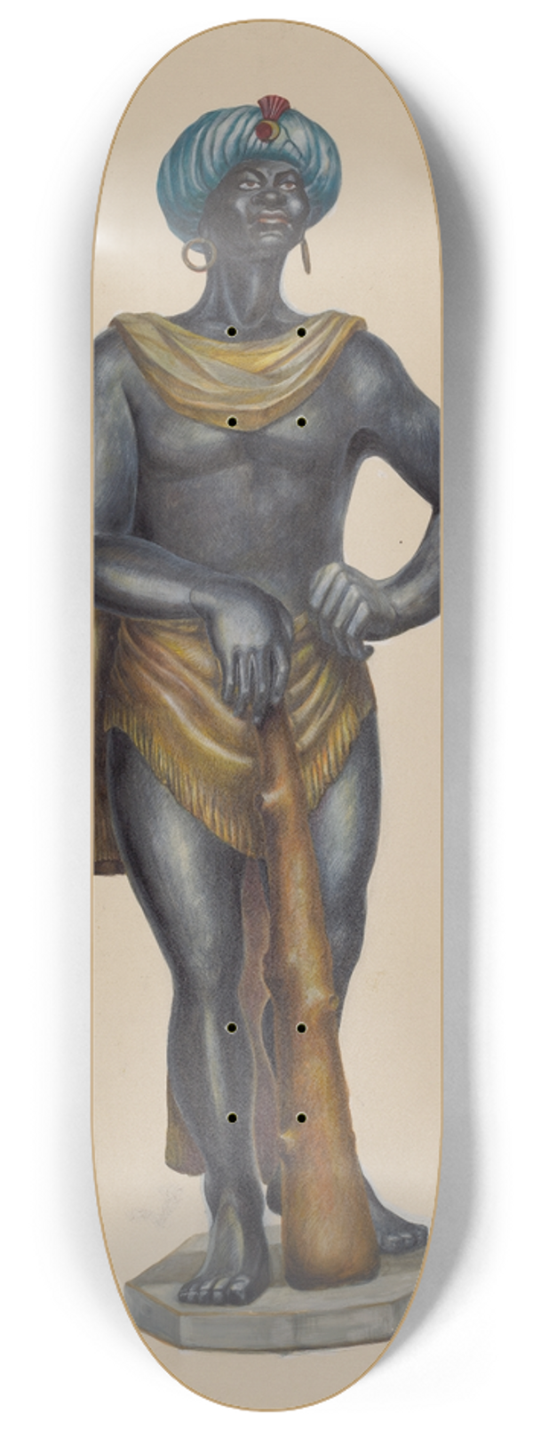 Walter Hochstrasser - Nubian Slave Figure 8.25 inch art skate deck