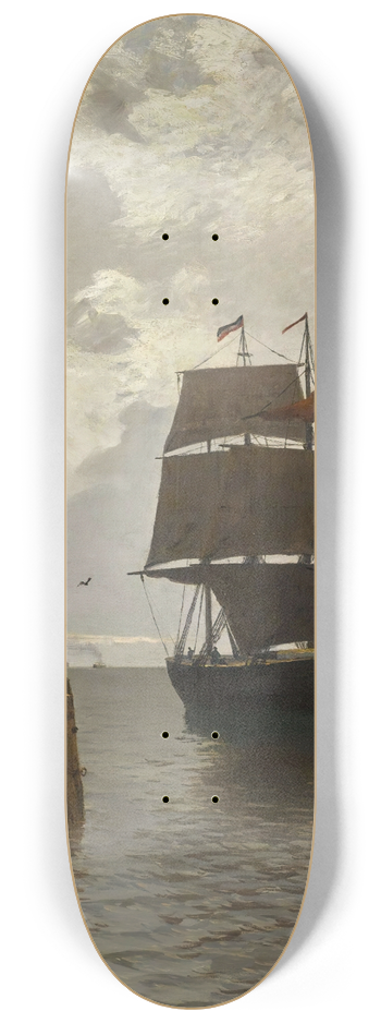 Walter Leistikow - Sailing Ships On The Baltic Sea 8.25 inch art skate deck
