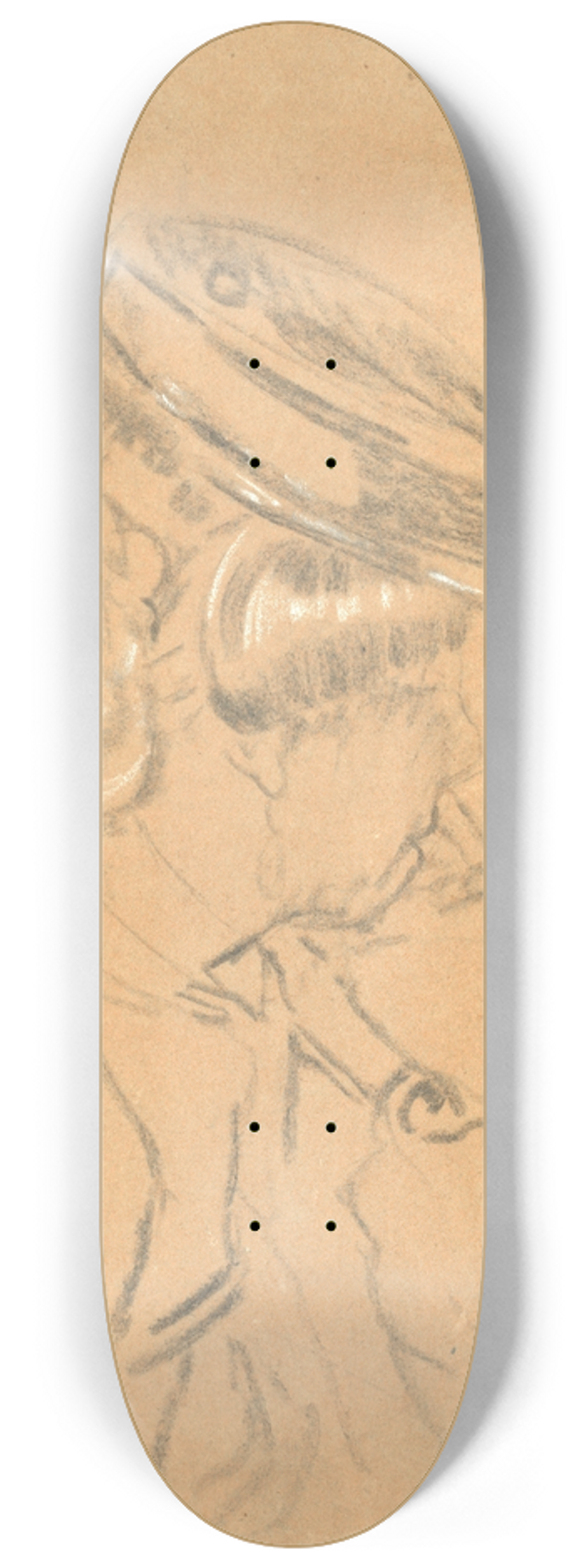 Walter Richard Sickert - Study of a Girl in a Straw Boater 8.25 inch art skate deck