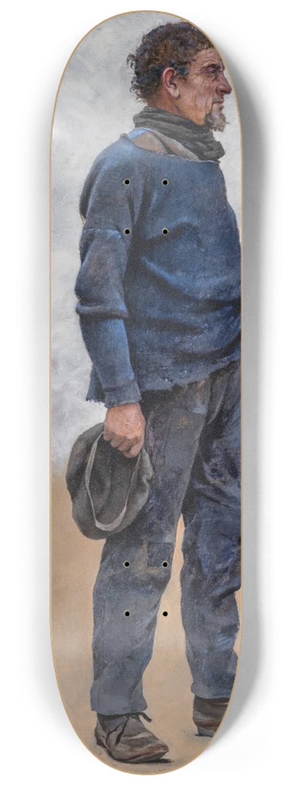 August Hagborg - Man with Cap in Hand 8.25 inch art skate deck