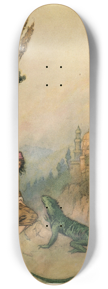 Warwick Goble - The Lizard showing Goat-Face the Palace 8.25 inch art skate deck