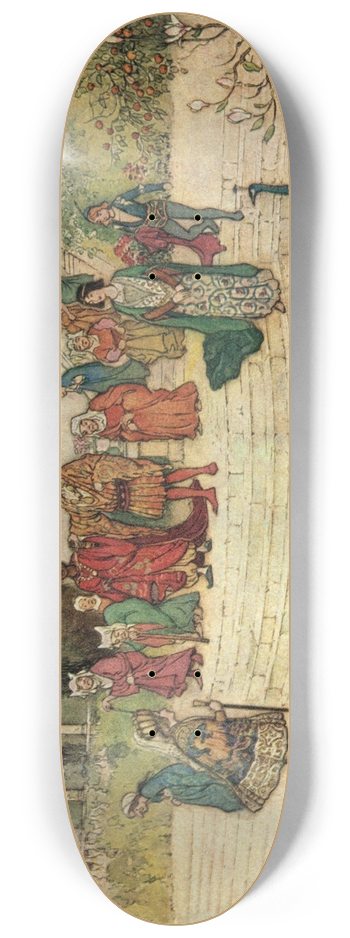 Warwick Goble - The Prince and Zoza, with the Story-Tellers 8.25 inch art skate deck