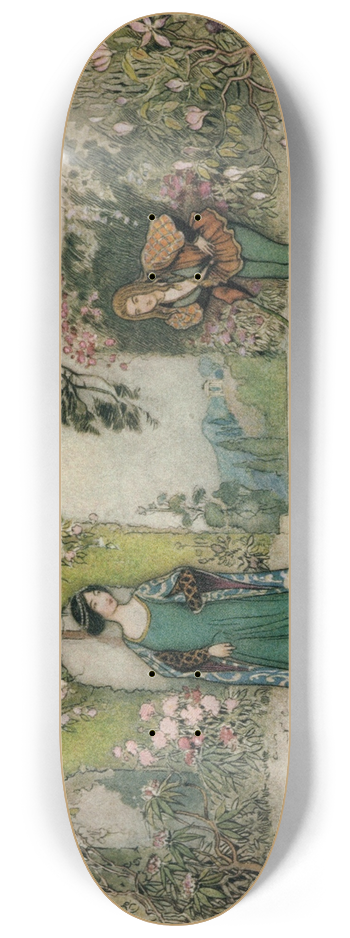 Warwick Goble - Violet and the Prince in the Garden 8.25 inch art skate deck