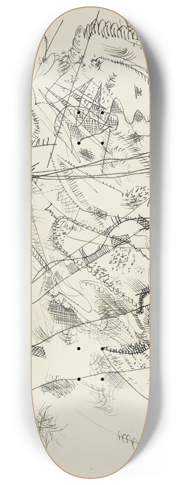 Wassily Kandinsky - Design for an etching 8.25 inch art skate deck