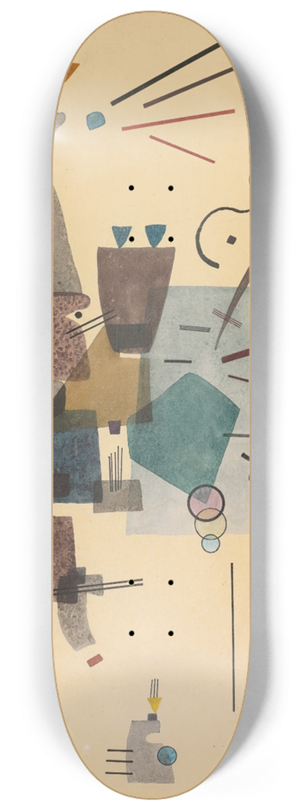 Wassily Kandinsky - Gewrmtes Khl (Warmed Cool) 8.25 inch art skate deck