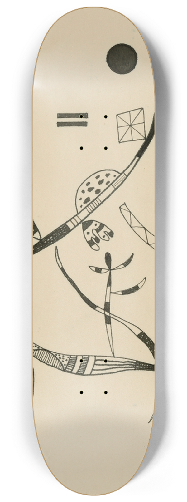 Wassily Kandinsky - Ohne Titel 8.25 inch art skate deck