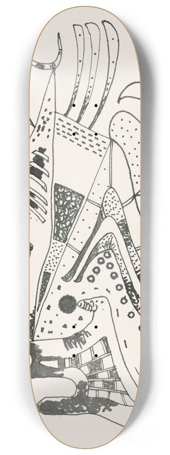 Wassily Kandinsky - Zeichnung zur Voisinage (Drawing for Neighborhood) 8.25 inch art skate deck