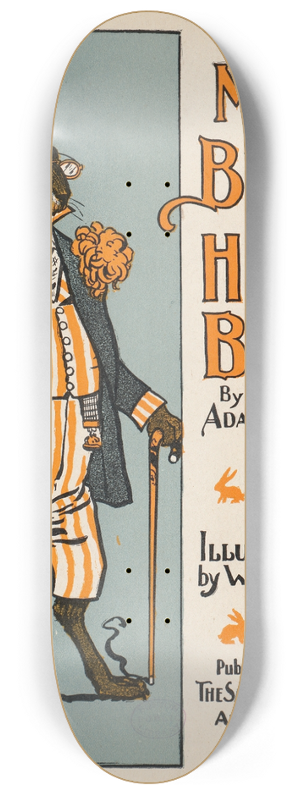 W. H. Fry - Mr. Bunny, his book by Adam L. Sutton 8.25 inch art skate deck