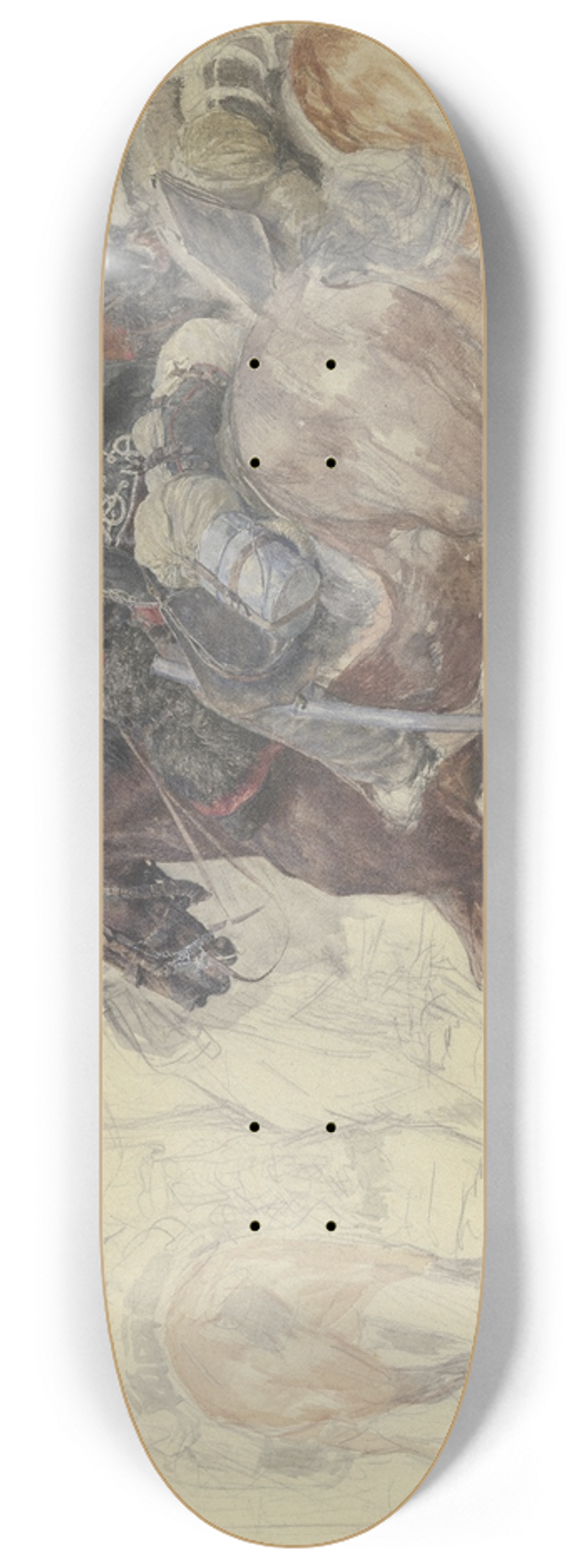 Wilhelm Altheim - Five hussars on horseback 8.25 inch art skate deck