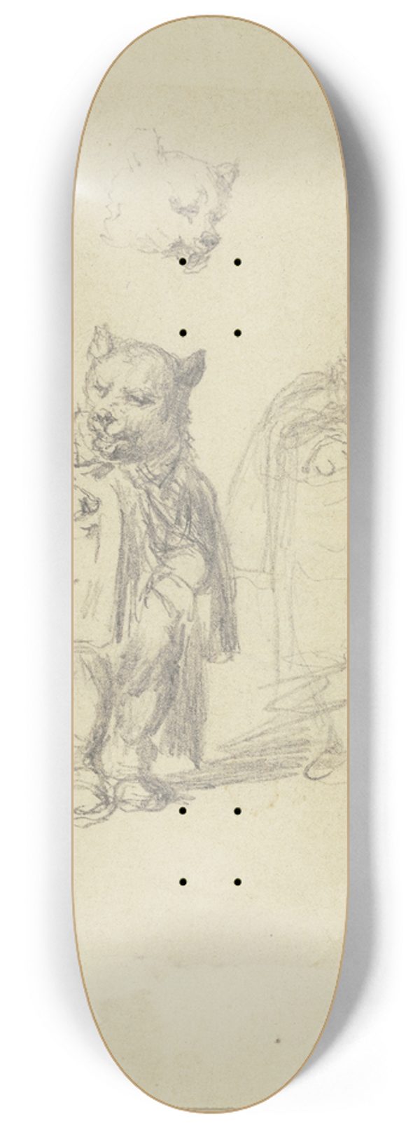 Wilhelm Amandus Beer - Two bears. 8.25 inch art skate deck
