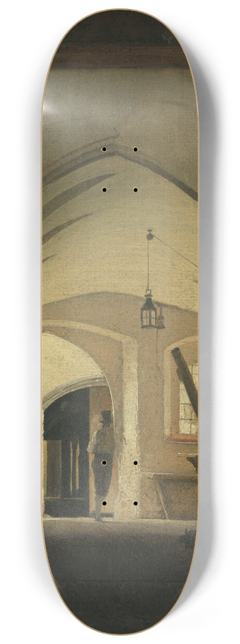 Wilhelm Bendz - A Coach House. Partenkirchen 8.25 inch art skate deck