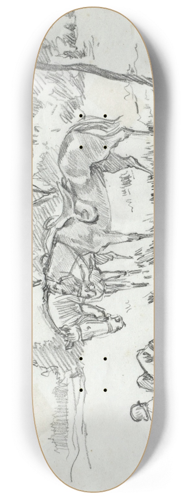 August Kratzer - Pferde in Deckung 8.25 inch art skate deck