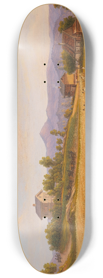 Wilhelm Brcke - Sommerliche Landschaft mit Kornernte 8.25 inch art skate deck