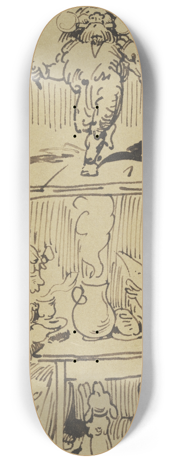 Wilhelm Busch - Es wchst die Kraft.  Doch unten hier ; Liest Vater Meck in dem Courier 8.25 inch art skate deck
