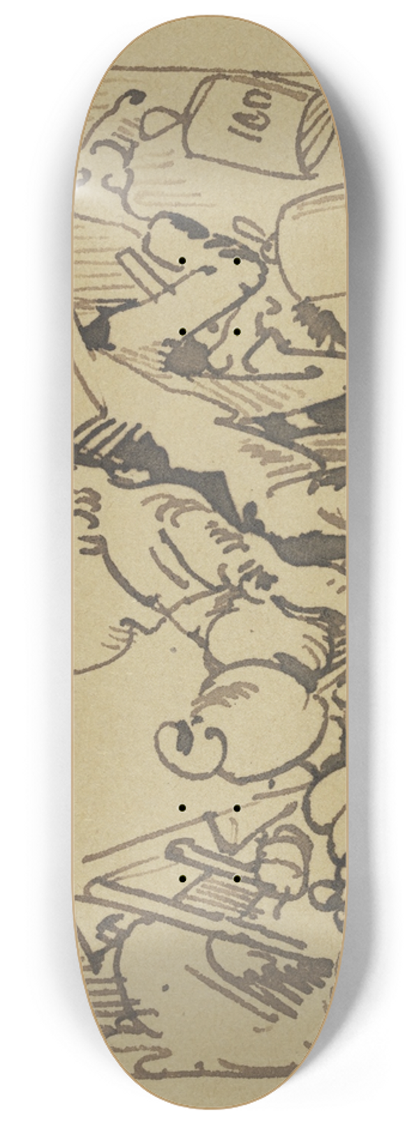 Wilhelm Busch - Man luft, man fllt nach allen Seiten, ; Und Hoppenstedt fngt an zu reiten 8.25 inch art skate deck