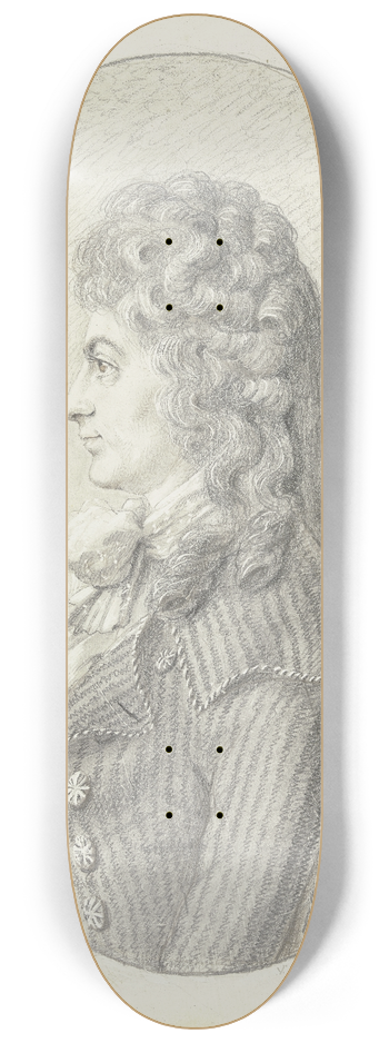 Wilhelm Chodowiecki - Brustbildnis einer jungen Dame im Profil nach links, im Oval 8.25 inch art skate deck