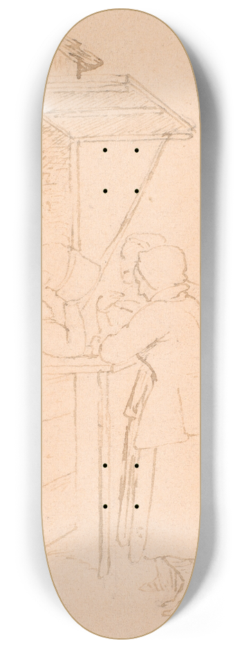 Wilhelm Marstrand - Svenske bondekoner ved en handelsbod 8.25 inch art skate deck