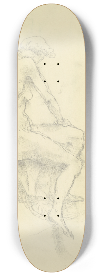 Wilhelm Rietschel - Sitzender weiblicher Akt nach rechts 8.25 inch art skate deck