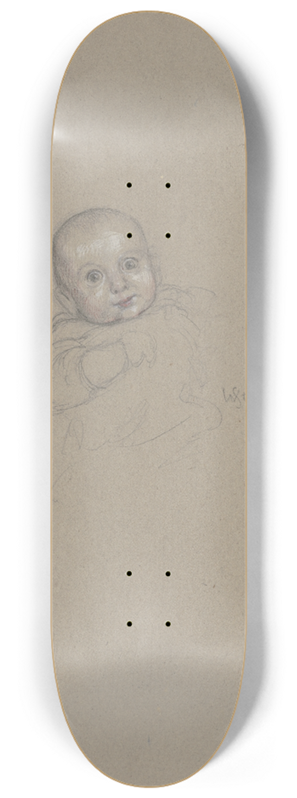 Wilhelm Steinhausen - Study of a child 8.25 inch art skate deck