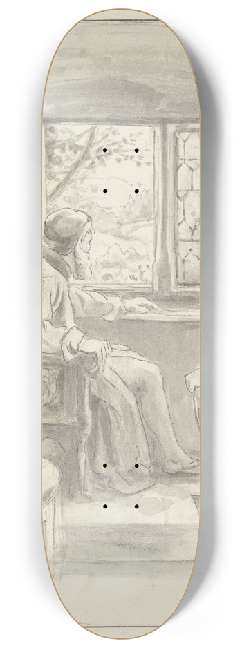 Wilhelm Steinhausen - Two standing men 8.25 inch art skate deck