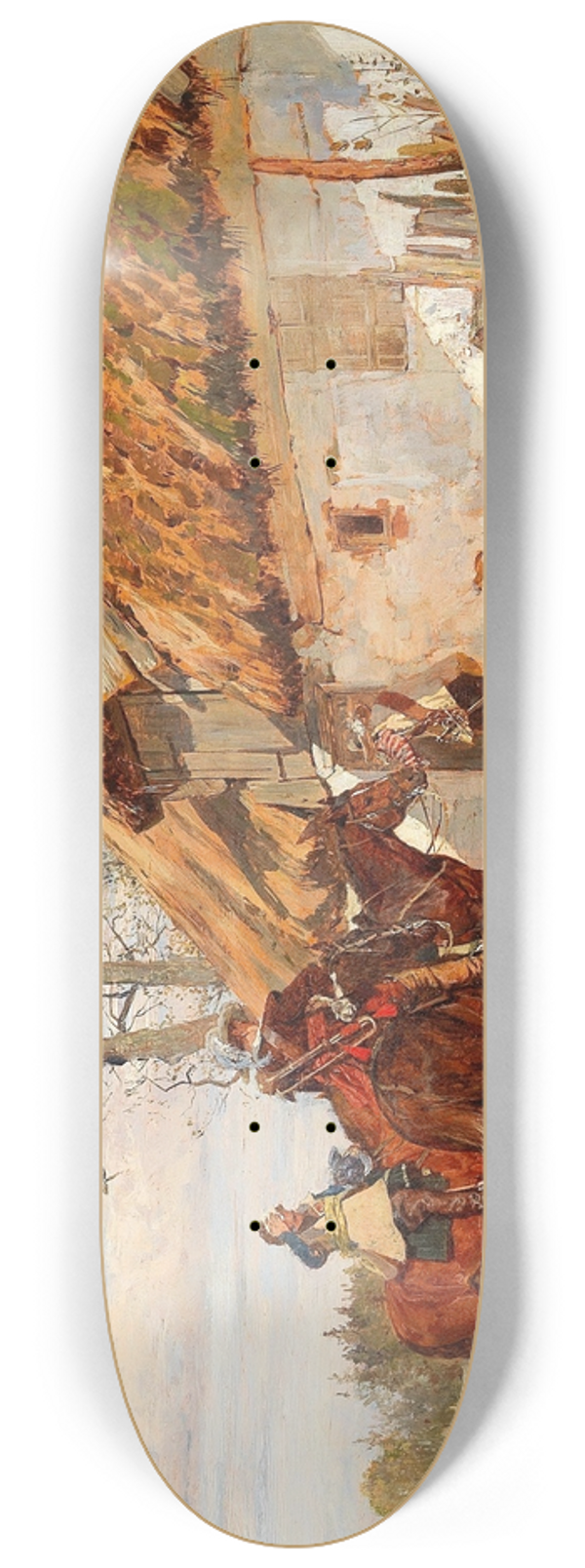 Wilhelm Velten - Resting by the Barn 8.25 inch art skate deck